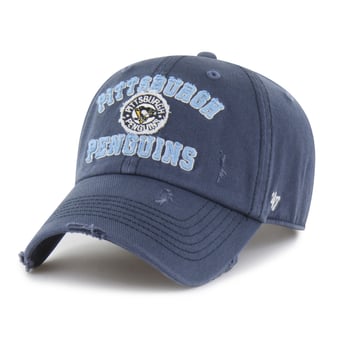Men's '47 Navy Pittsburgh Penguins Seymoore Distressed Applique Clean Up Adjustable Hat