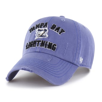 Men's '47 Blue Tampa Bay Lightning Seymoore Distressed Applique Clean Up Adjustable Hat