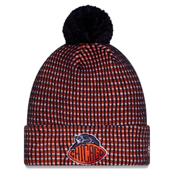 Youth New Era Orange Chicago Bears 2026 Rivalries Collection Sideline Cuffed Knit Hat with Pom