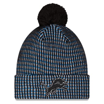 Youth New Era Silver Detroit Lions 2026 Rivalries Collection Sideline Cuffed Knit Hat with Pom