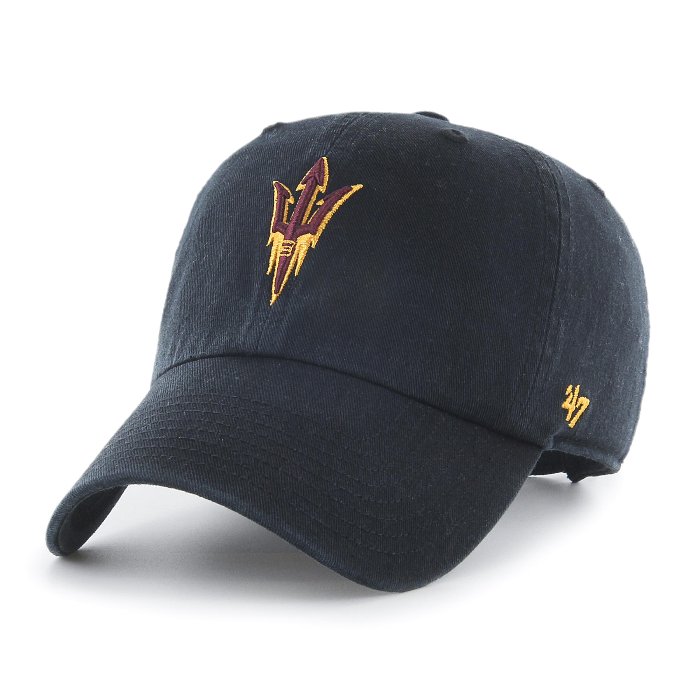 Men's '47  Black Arizona State Sun Devils Logo Clean Up Adjustable Hat