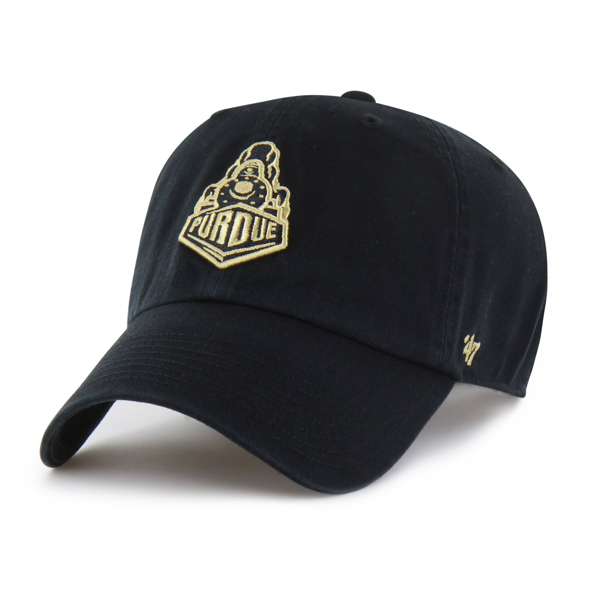 Unisex '47  Black Purdue Boilermakers Mascot Clean Up Adjustable Hat