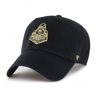 Unisex '47  Black Purdue Boilermakers Mascot Clean Up Adjustable Hat