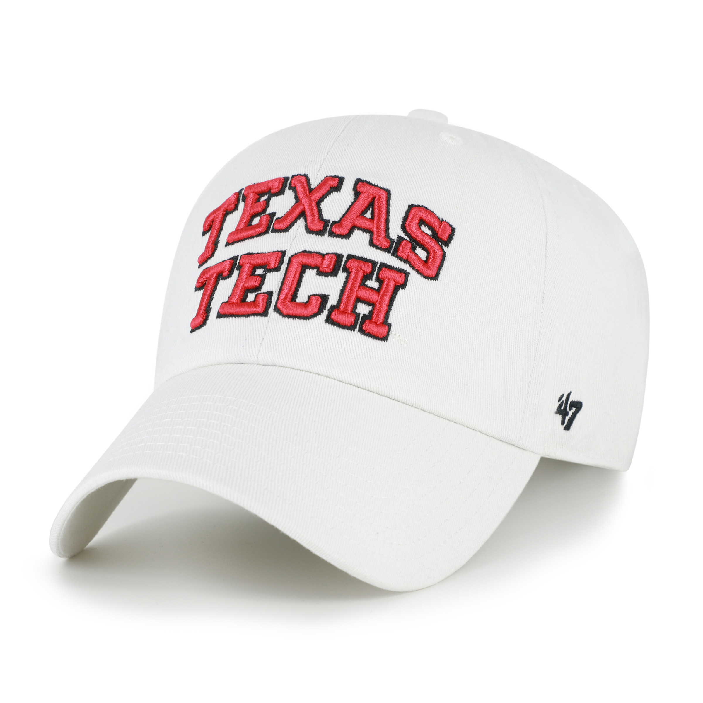 Men's '47  White Texas Tech Red Raiders Logo Clean Up Adjustable Hat