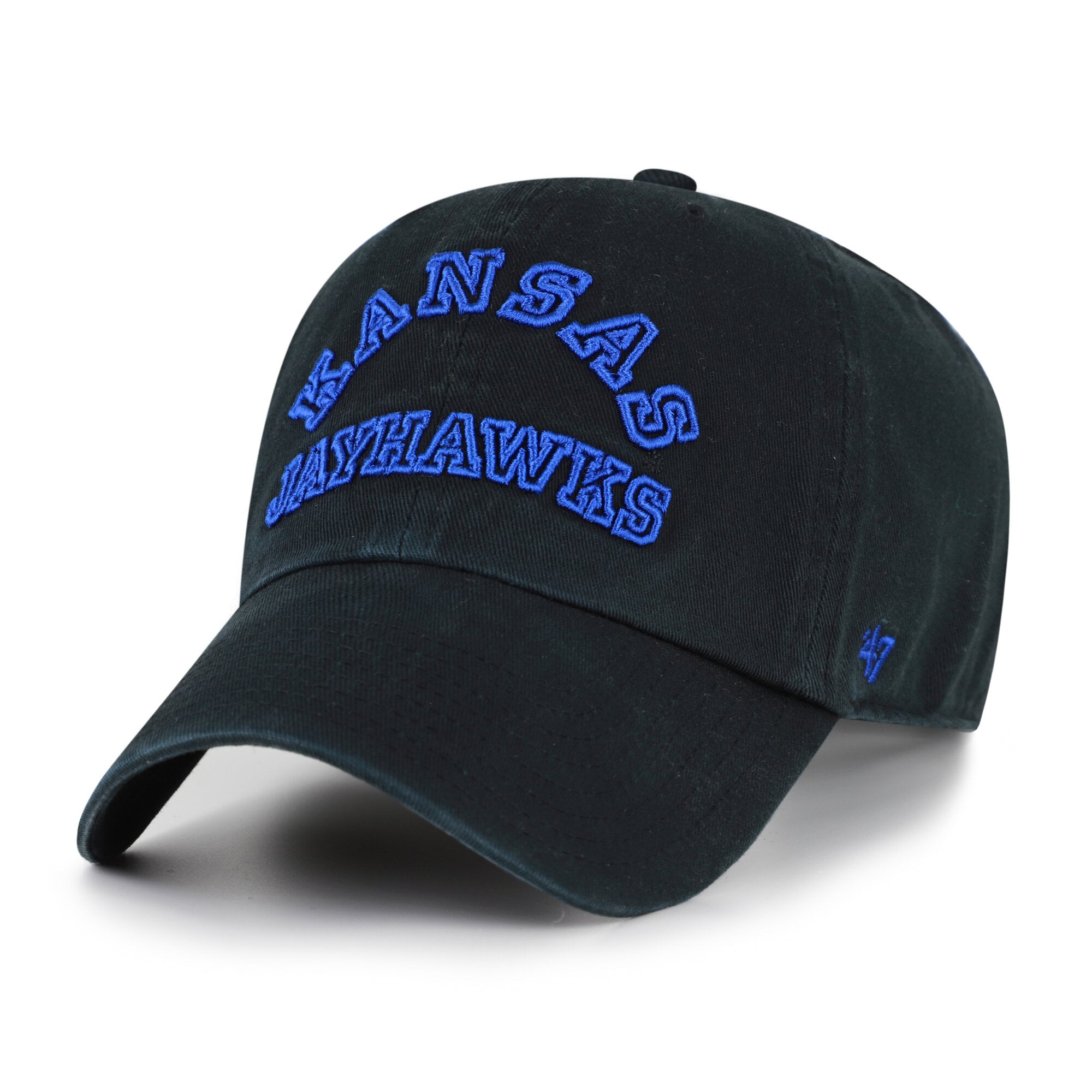 Men's '47  Black Kansas Jayhawks Vault Clean Up Adjustable Hat