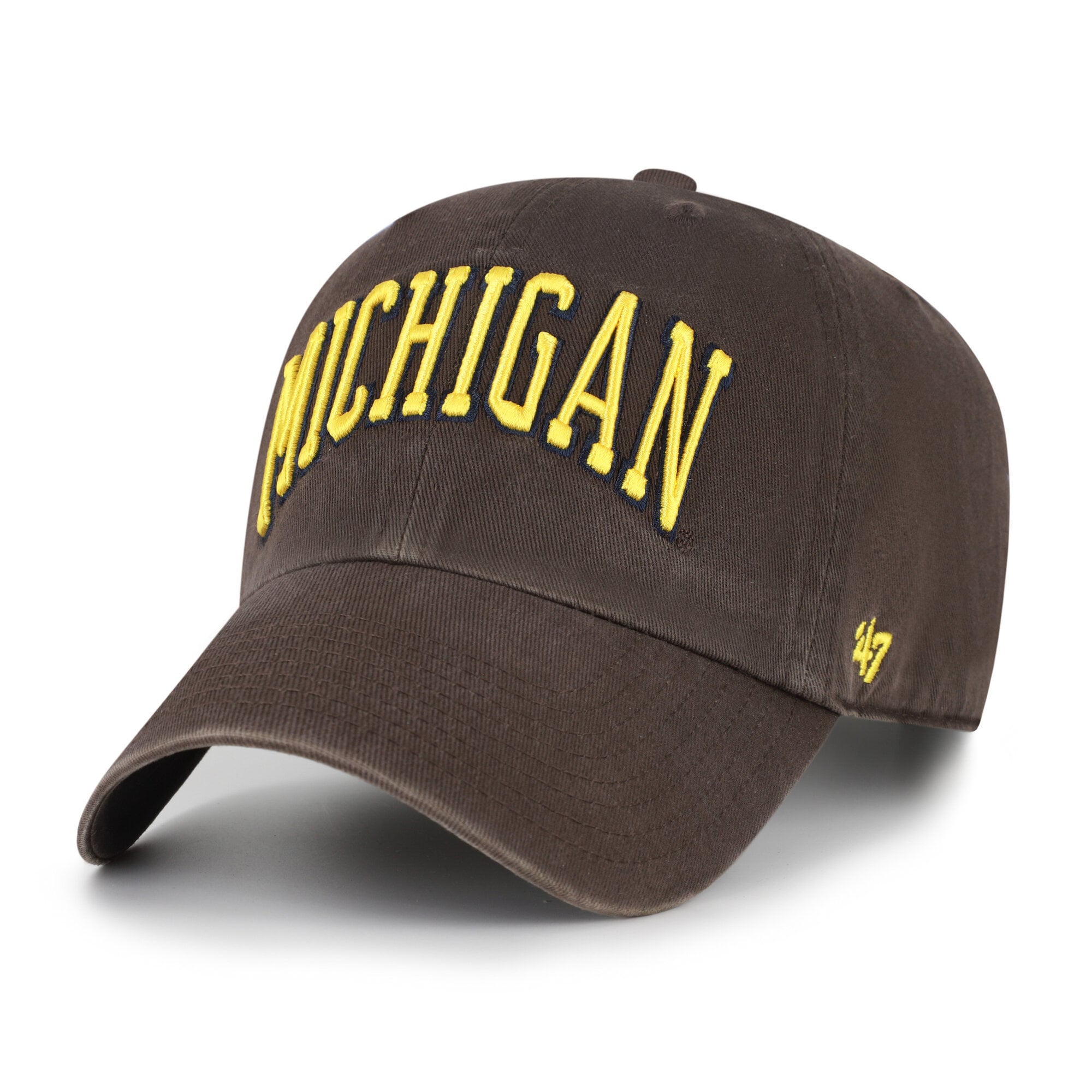 Unisex '47  Michigan Wolverines Brown Vault Clean Up Adjustable Hat