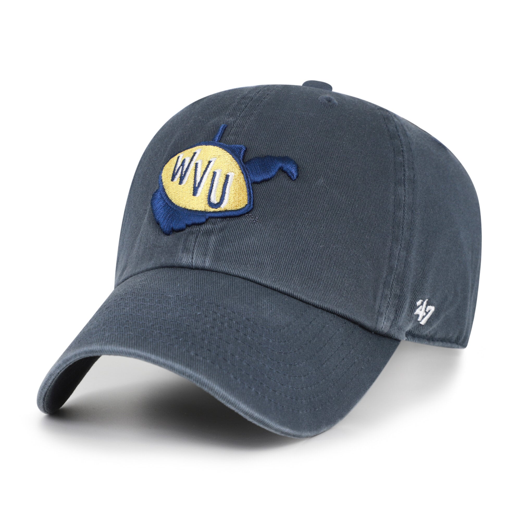 Men's '47  Navy West Virginia Mountaineers Vault Clean Up Adjustable Hat