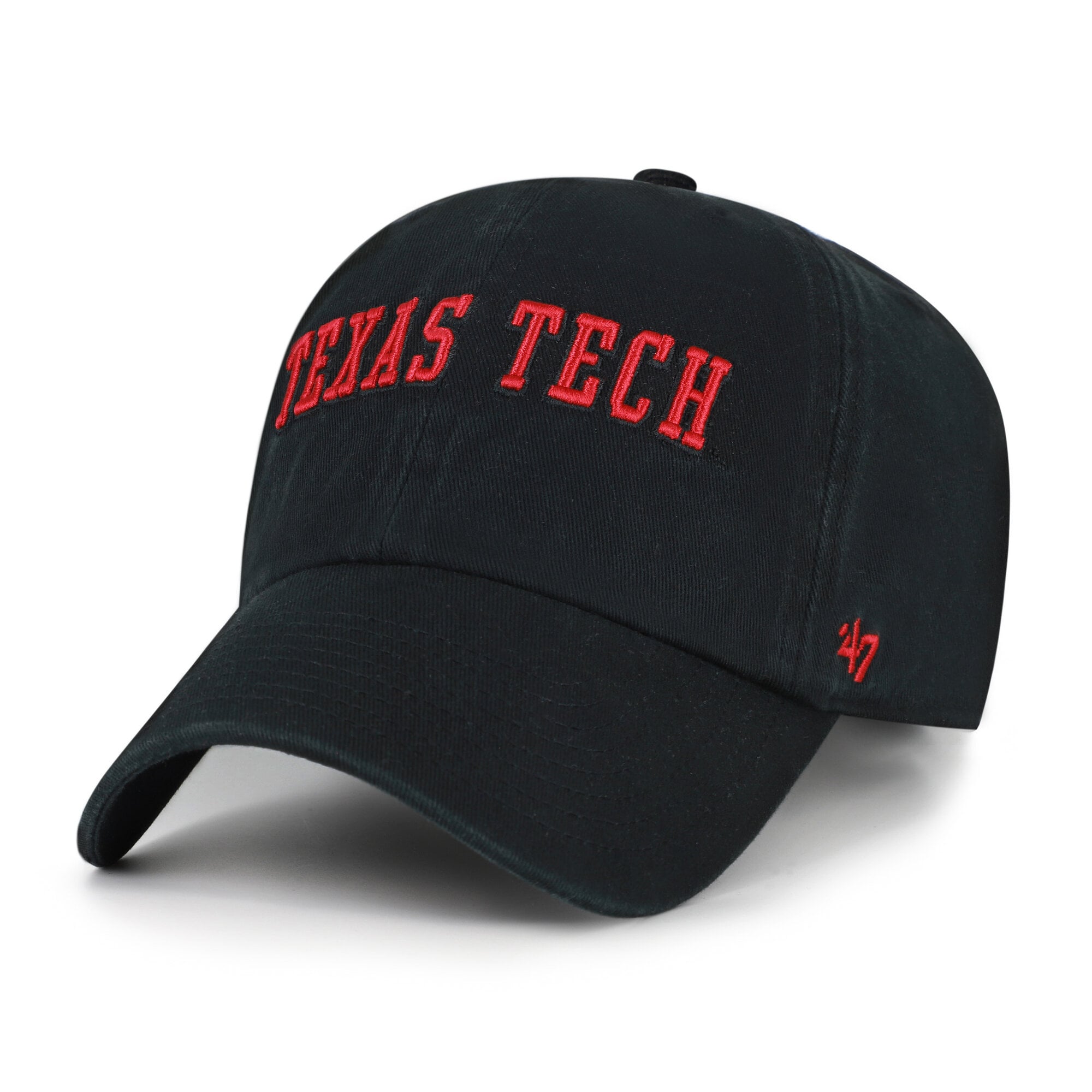Men's '47  Black Texas Tech Red Raiders Vault Clean Up Adjustable Hat