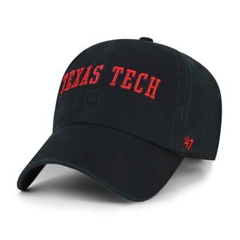 Unisex '47  Texas Tech Red Raiders Black Vault Clean Up Adjustable Hat