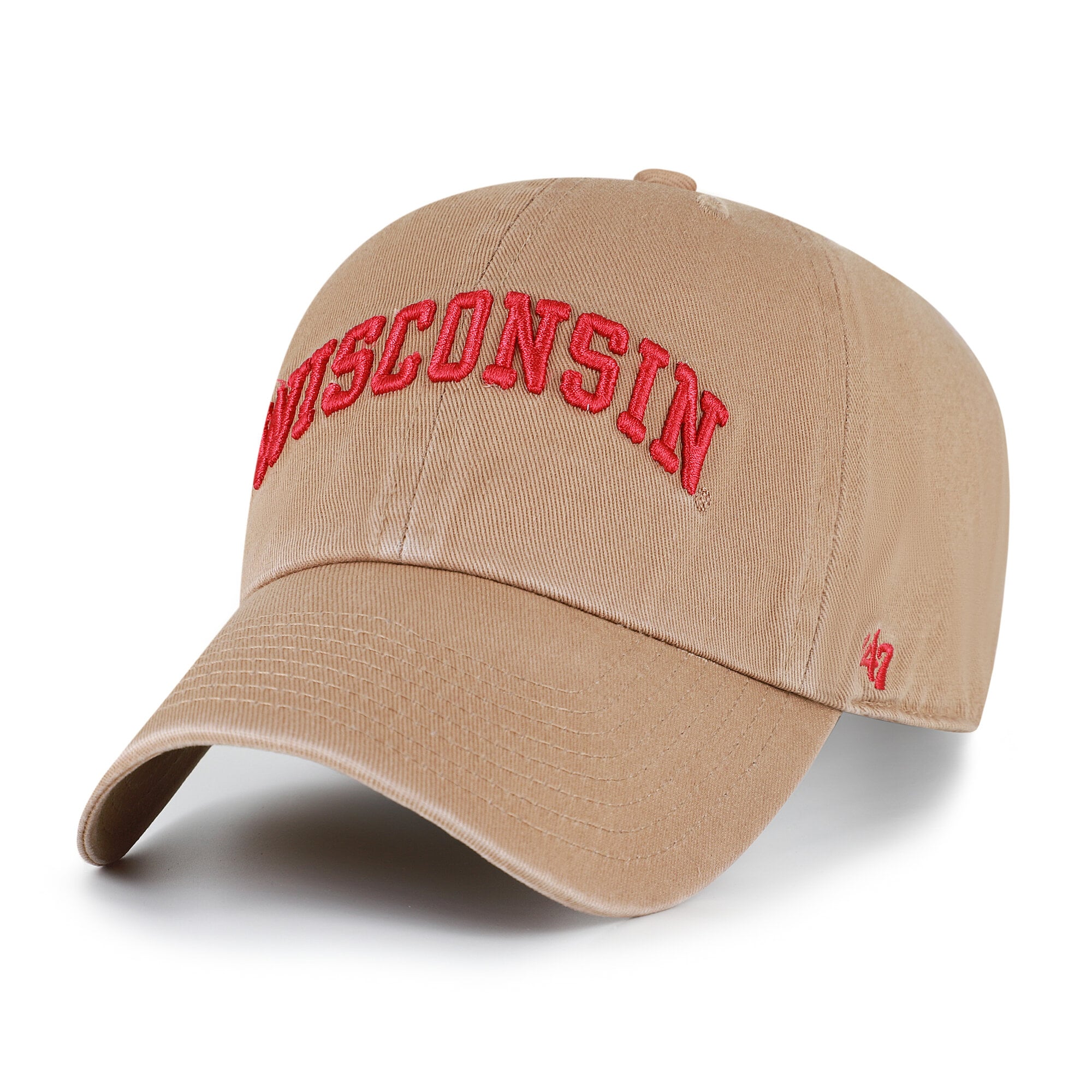 Men's '47  Khaki Wisconsin Badgers Vault Clean Up Adjustable Hat