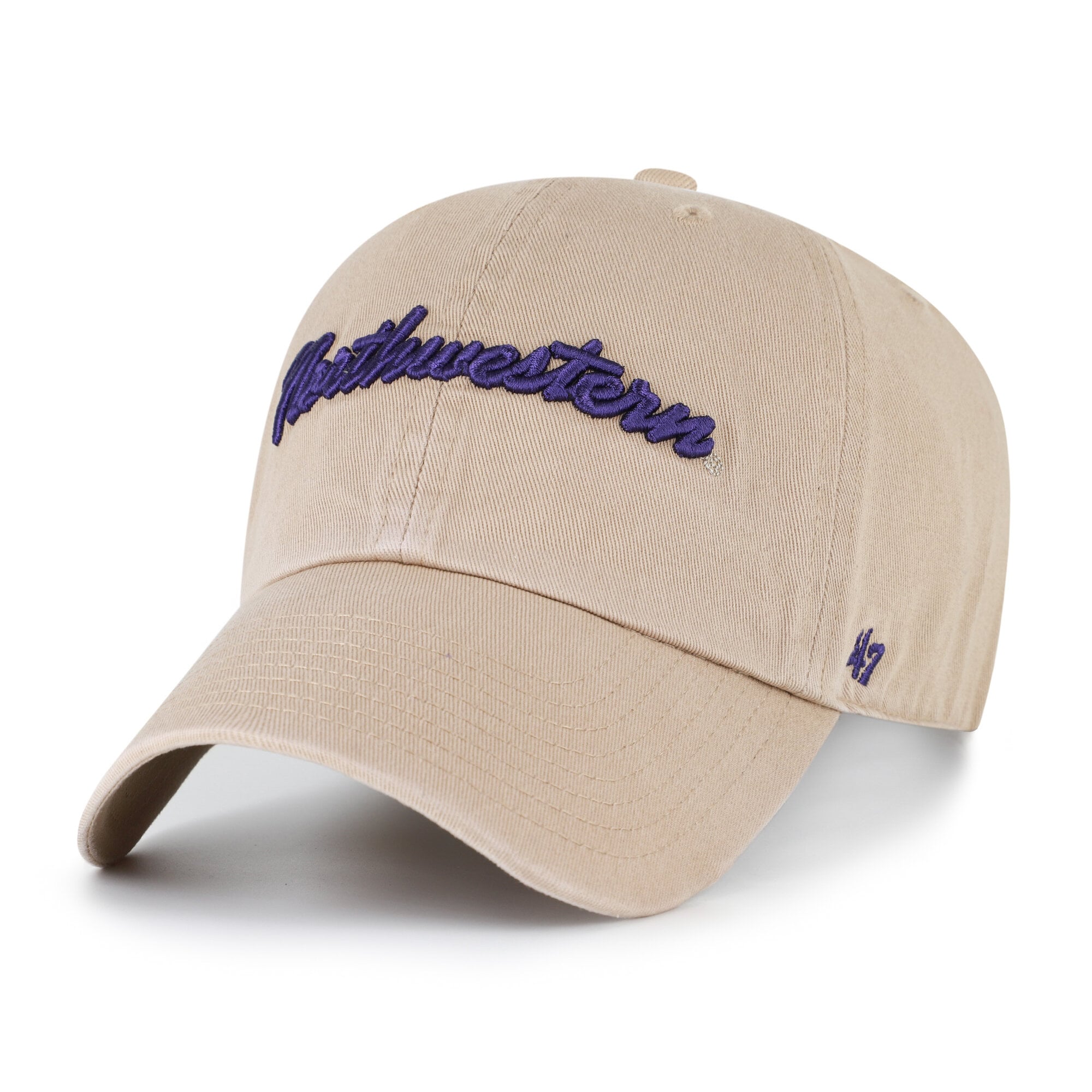 Men's '47  Khaki Northwestern Wildcats Vault Clean Up Adjustable Hat