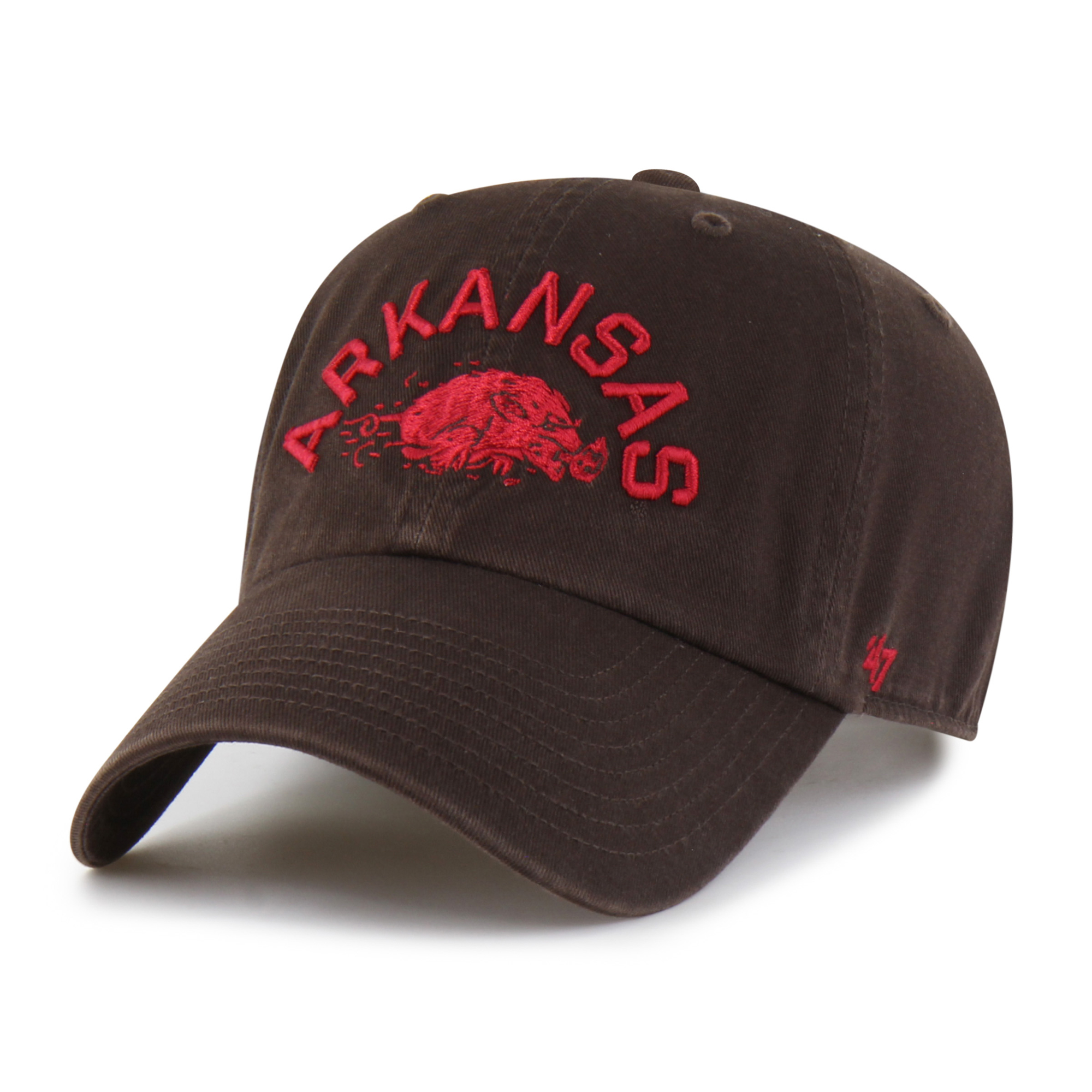 Men's '47  Brown Arkansas Razorbacks Vault Clean Up Adjustable Hat