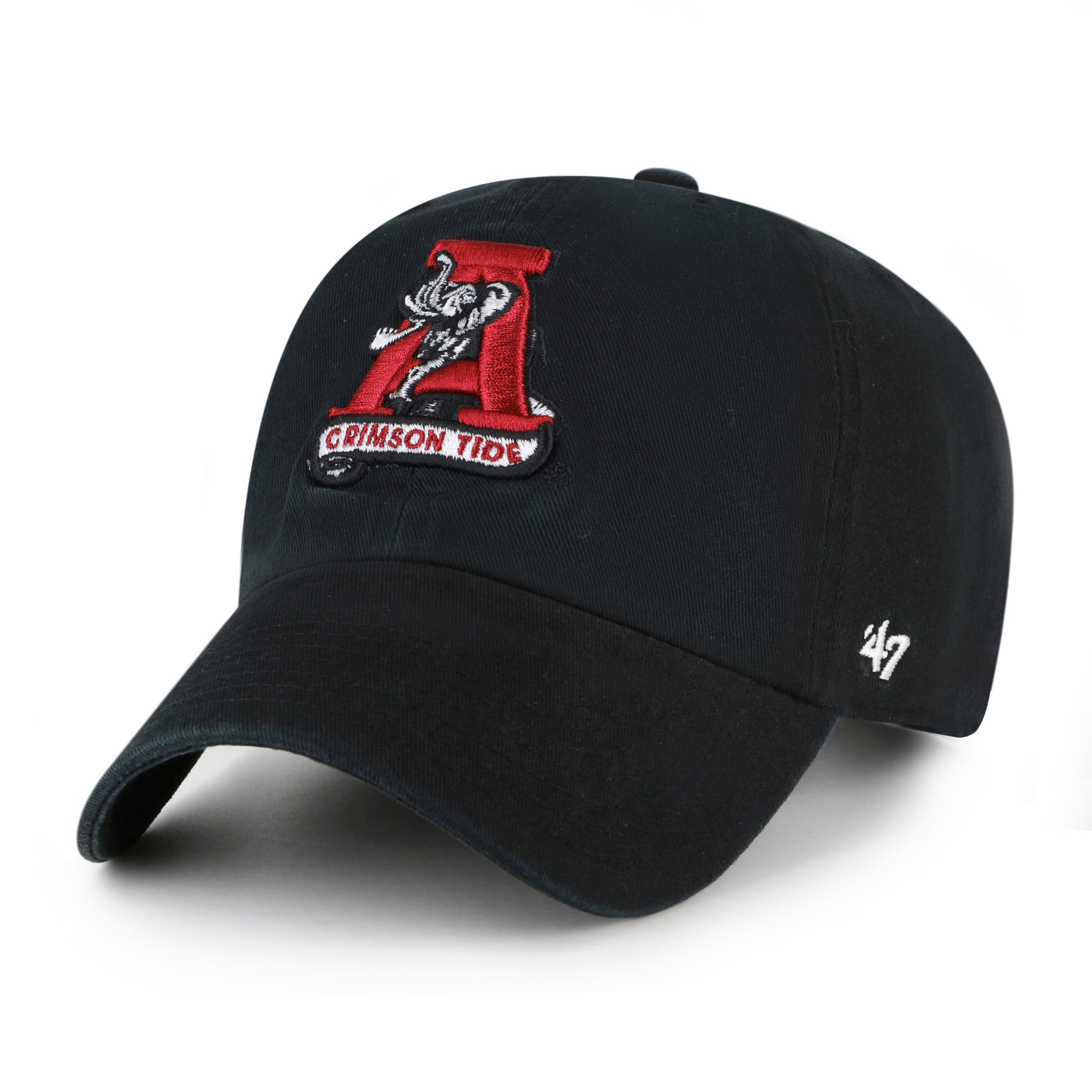 Men's '47 Black Alabama Crimson Tide Vault Clean Up Adjustable Hat