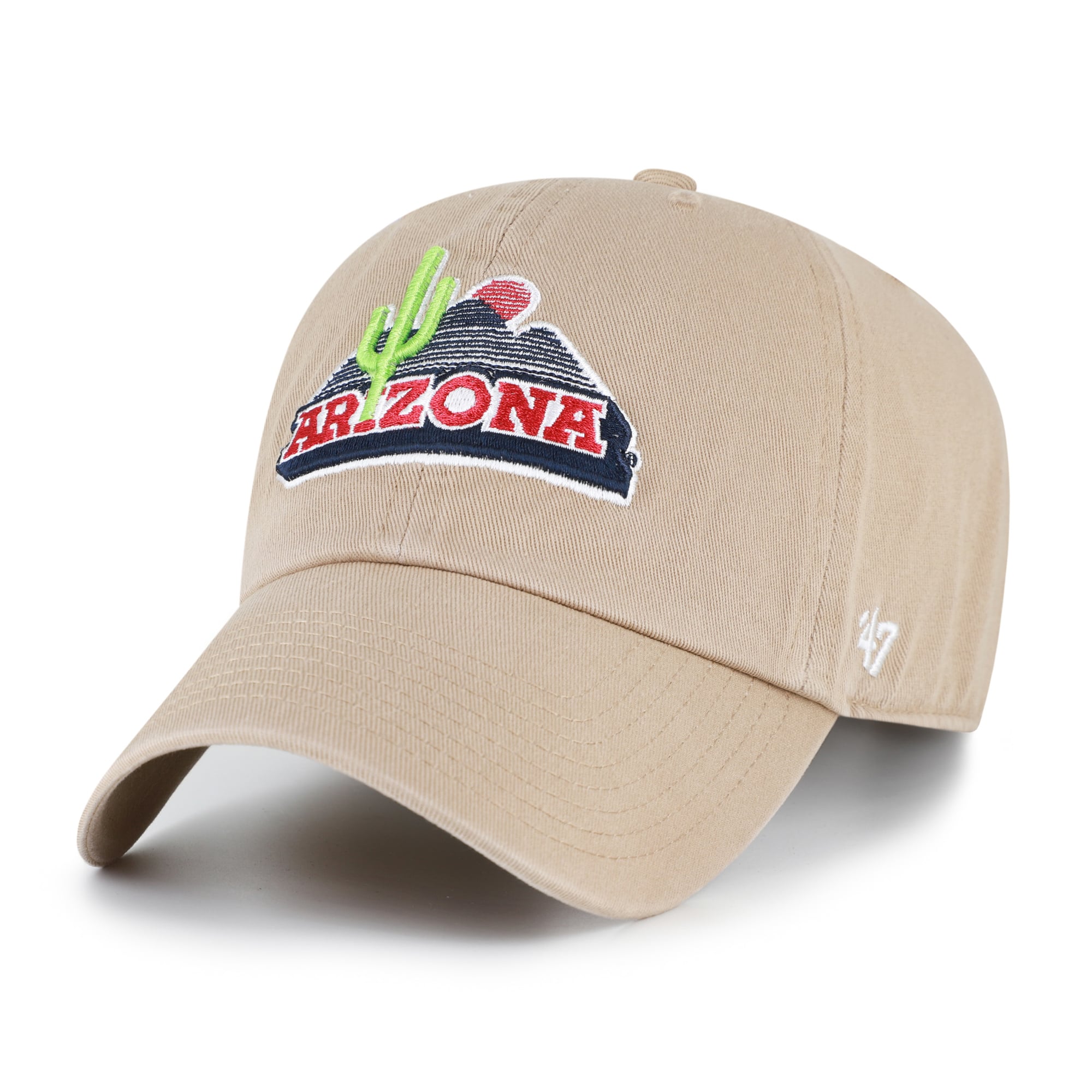 Men's '47  Khaki Arizona Wildcats Vault Clean Up Adjustable Hat
