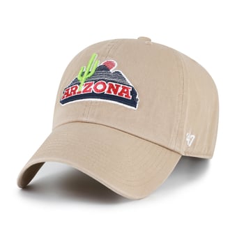 Men's '47  Khaki Arizona Wildcats Vault Clean Up Adjustable Hat