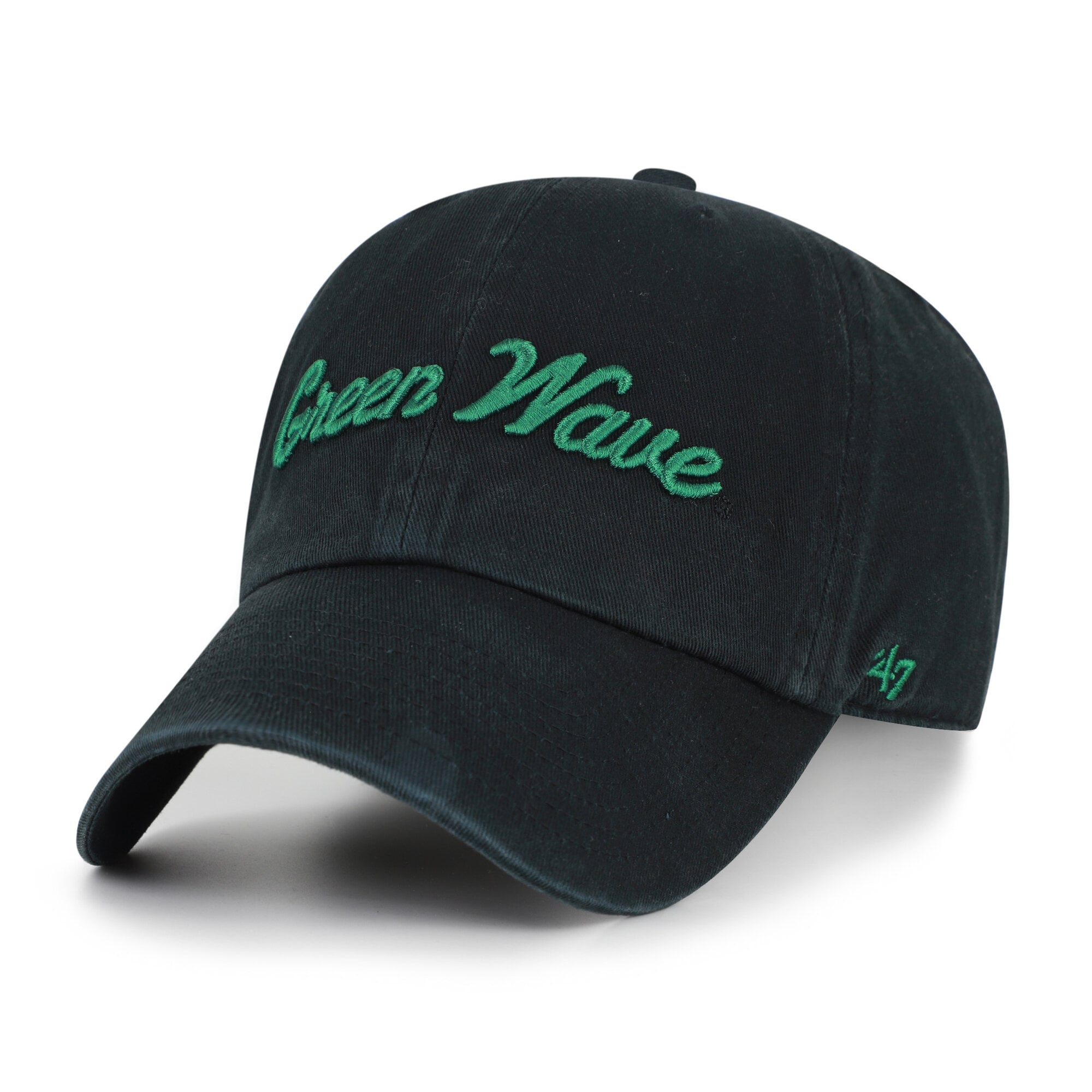 Unisex '47  Tulane Green Wave Black Vault Clean Up Adjustable Hat