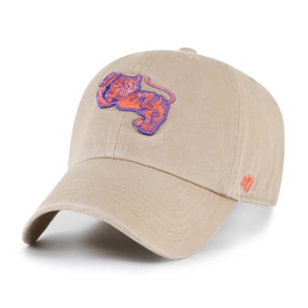 Men's '47  Khaki Clemson Tigers Vault Clean Up Adjustable Hat