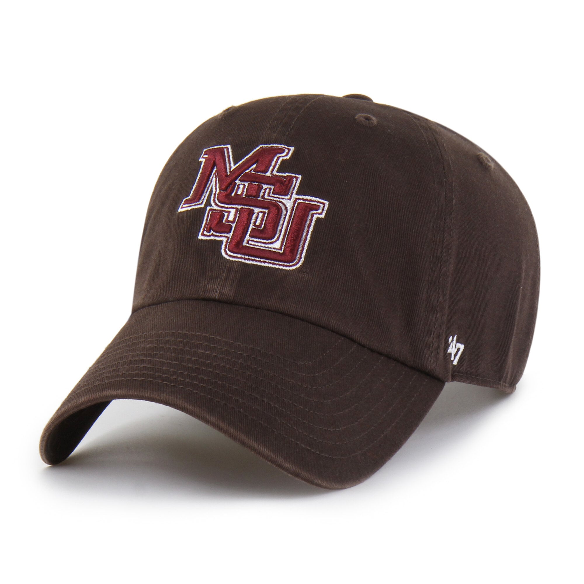 Men's '47  Brown Mississippi State Bulldogs Vault Clean Up Adjustable Hat