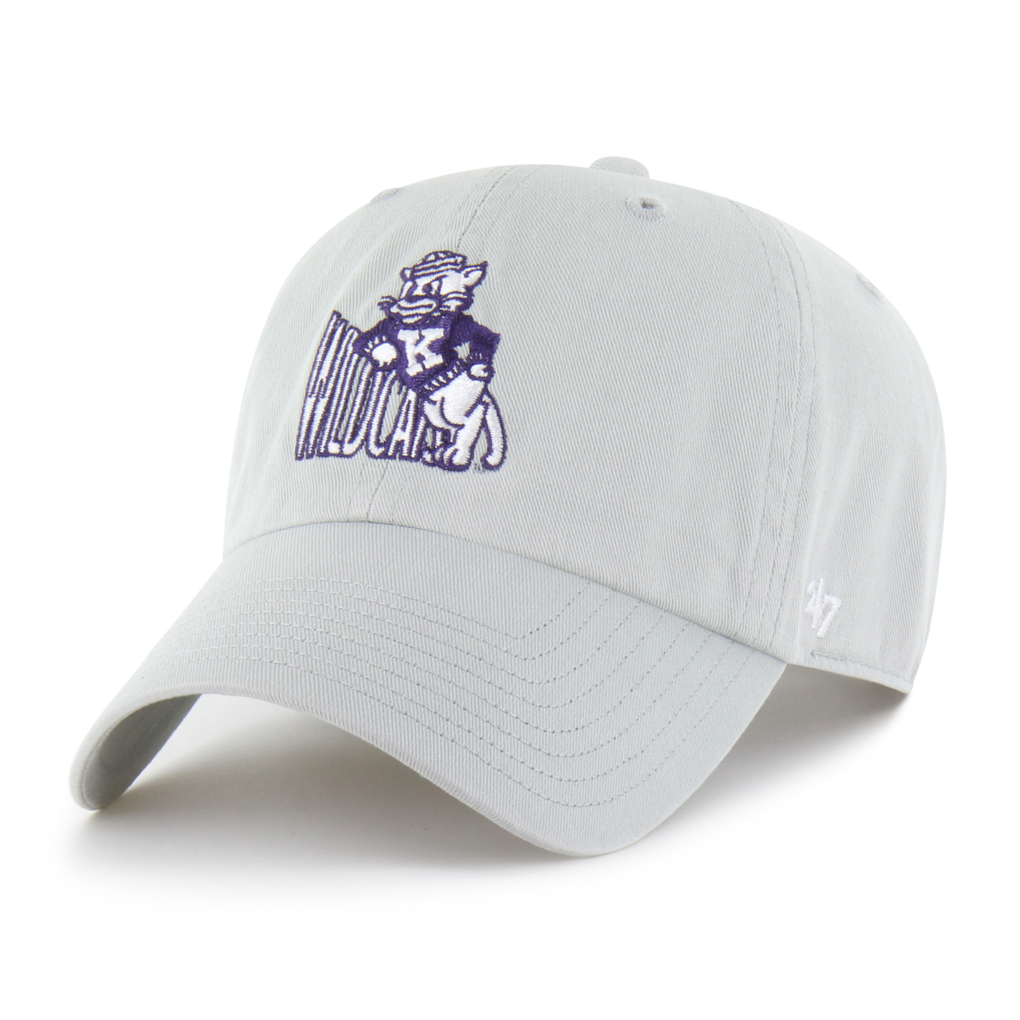 Men's '47  Gray Kansas State Wildcats Vault Clean Up Adjustable Hat