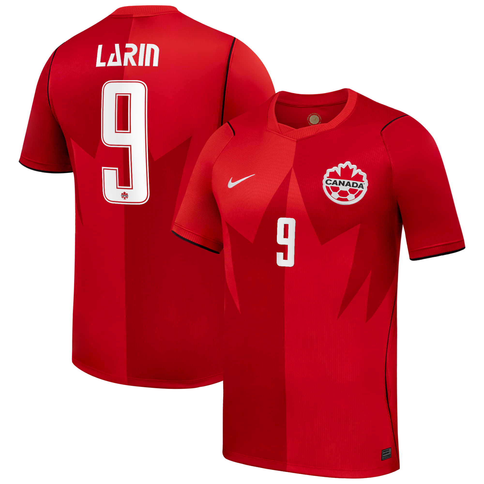 Men's Nike Cyle Larin Red Canada Soccer 2026 Home Stadium Replica Jersey