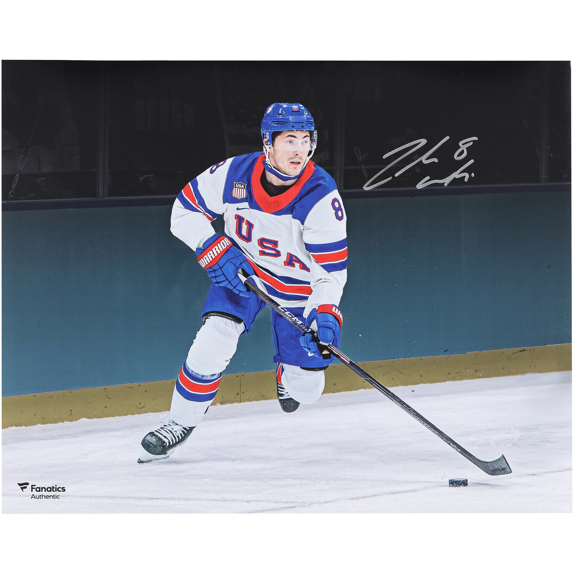 Zach Werenski Team USA Autographed 16" x 20" 2026 Winter Olympics Gold Medal Winner Photograph