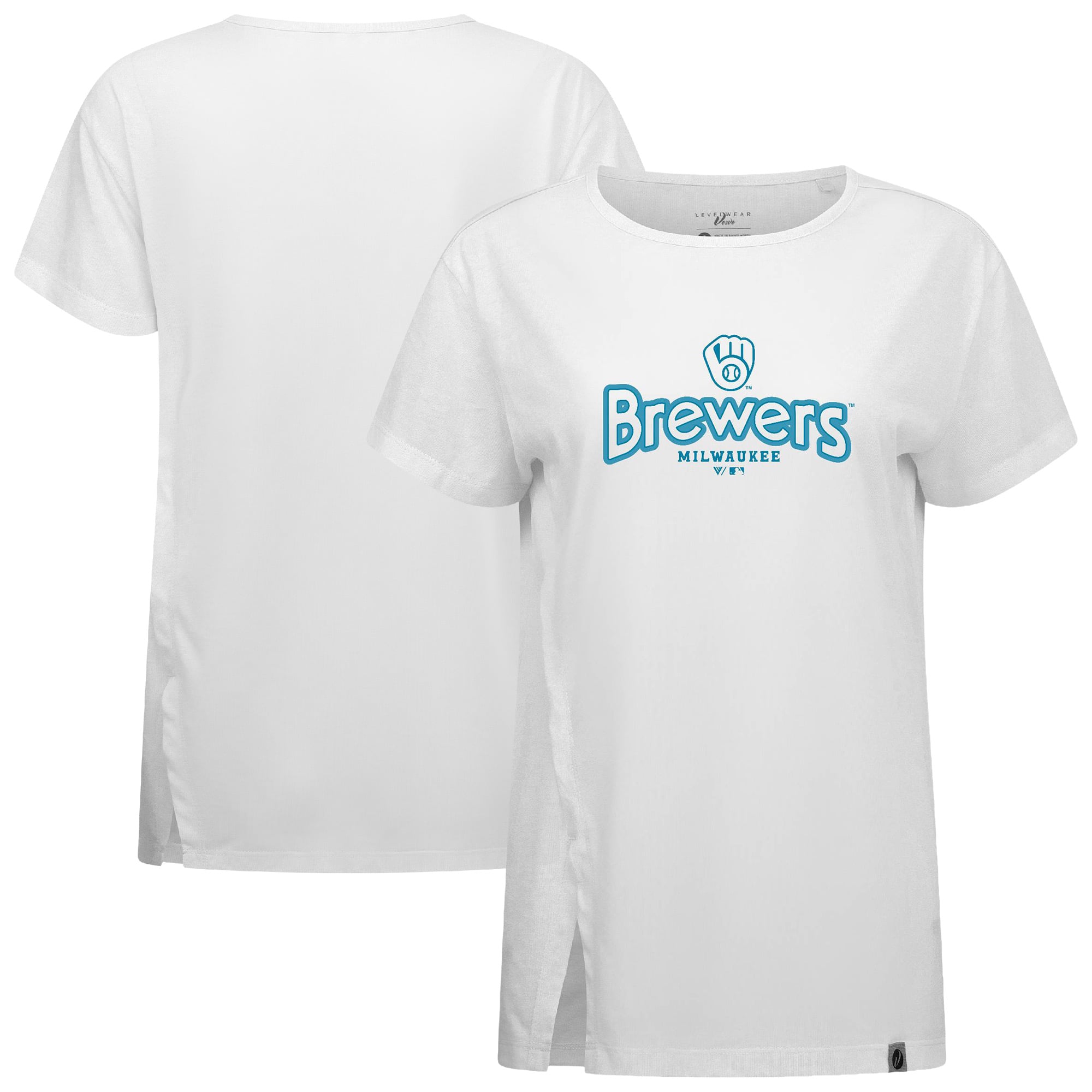 Women's Levelwear White Milwaukee Brewers Blue Haven Influx Cornerstone T-Shirt
