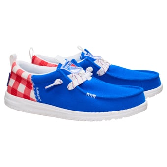 Men's Hey Dude Blue New York Rangers Wally Funk Casual Slip-On Shoes