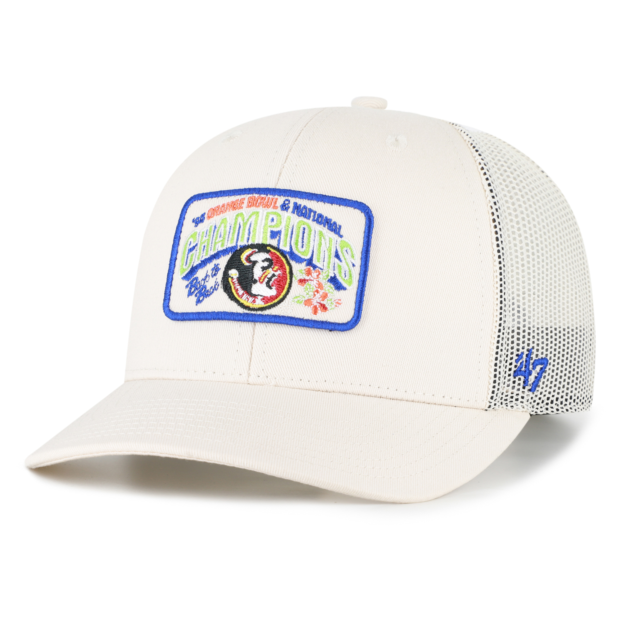 Men's '47  Natural Florida State Seminoles Orange Bowl Champions Scored Trucker Adjustable Hat