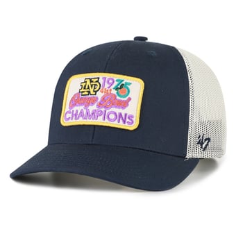 Men's '47  Navy Notre Dame Fighting Irish Orange Bowl Champions Scored Trucker Adjustable Hat