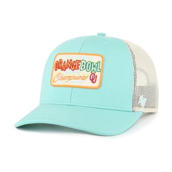 Men's '47  Turquoise Oklahoma Sooners Orange Bowl Champions Scored Trucker Adjustable Hat