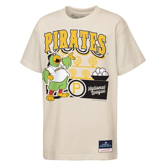 Youth Mitchell & Ness  Cream Pittsburgh Pirates Step Back Up Mascot T-Shirt