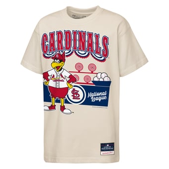 Youth Mitchell & Ness  Cream St. Louis Cardinals Step Back Up Mascot T-Shirt