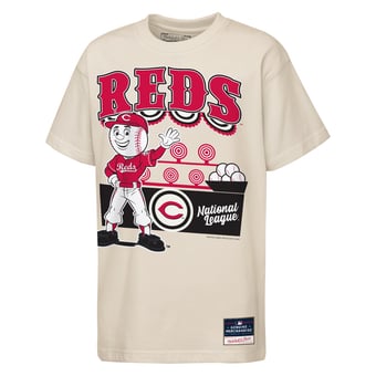 Youth Mitchell & Ness  Cream Cincinnati Reds Step Back Up Mascot T-Shirt