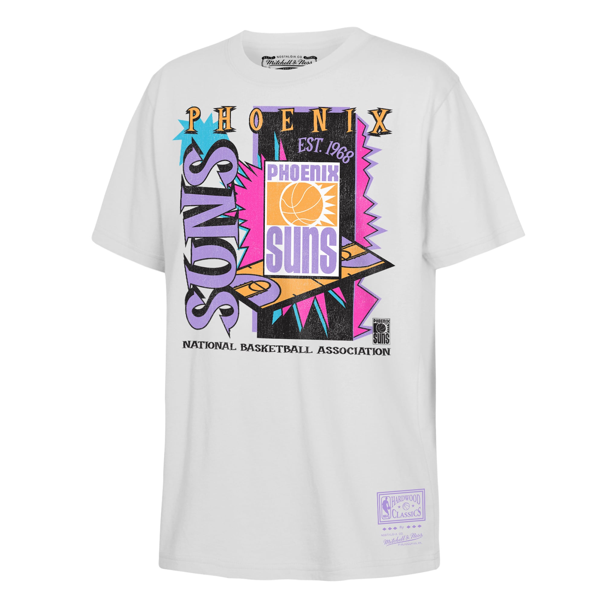 Youth Mitchell & Ness  White Phoenix Suns Neon Court Shock T-Shirt