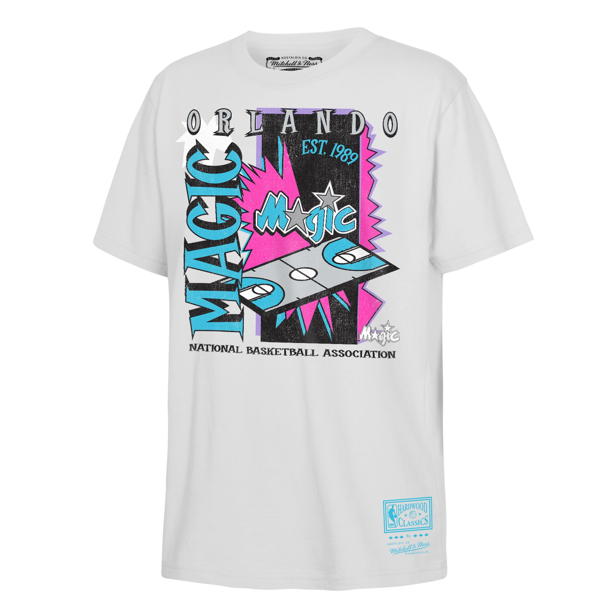 Youth Mitchell & Ness  White Orlando Magic Neon Court Shock T-Shirt