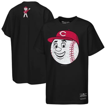 Youth Mitchell & Ness  Black Cincinnati Reds Big Face Mascot T-Shirt