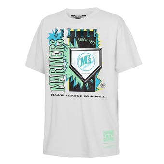 Youth Mitchell & Ness  White Seattle Mariners Cooperstown Neon Field Shock T-Shirt