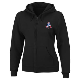 Women's Fanatics Black New England Patriots Plus Size Full-Zip Hooded Sweatshirt