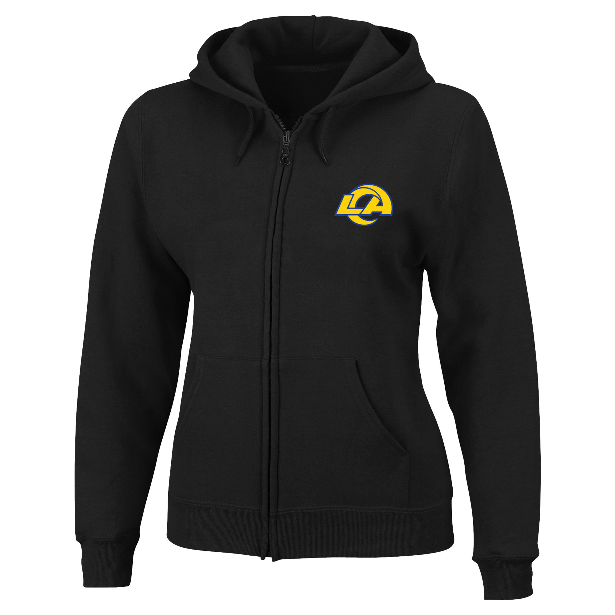Women's Fanatics Black Los Angeles Rams Plus Size Full-Zip Hooded Sweatshirt