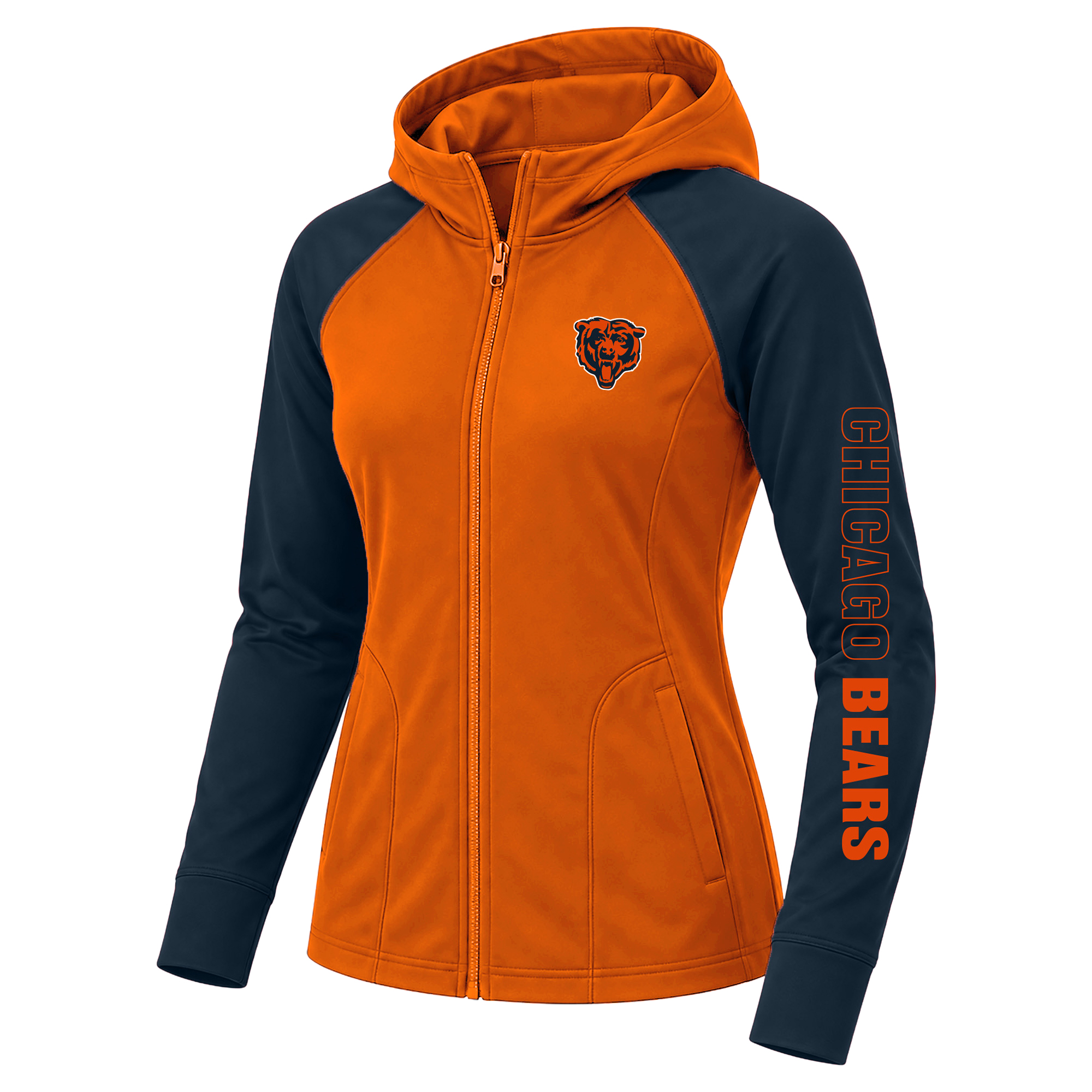 Women's Fanatics Orange Chicago Bears Plus Size Cornerback Blitz Full-Zip Hoodie
