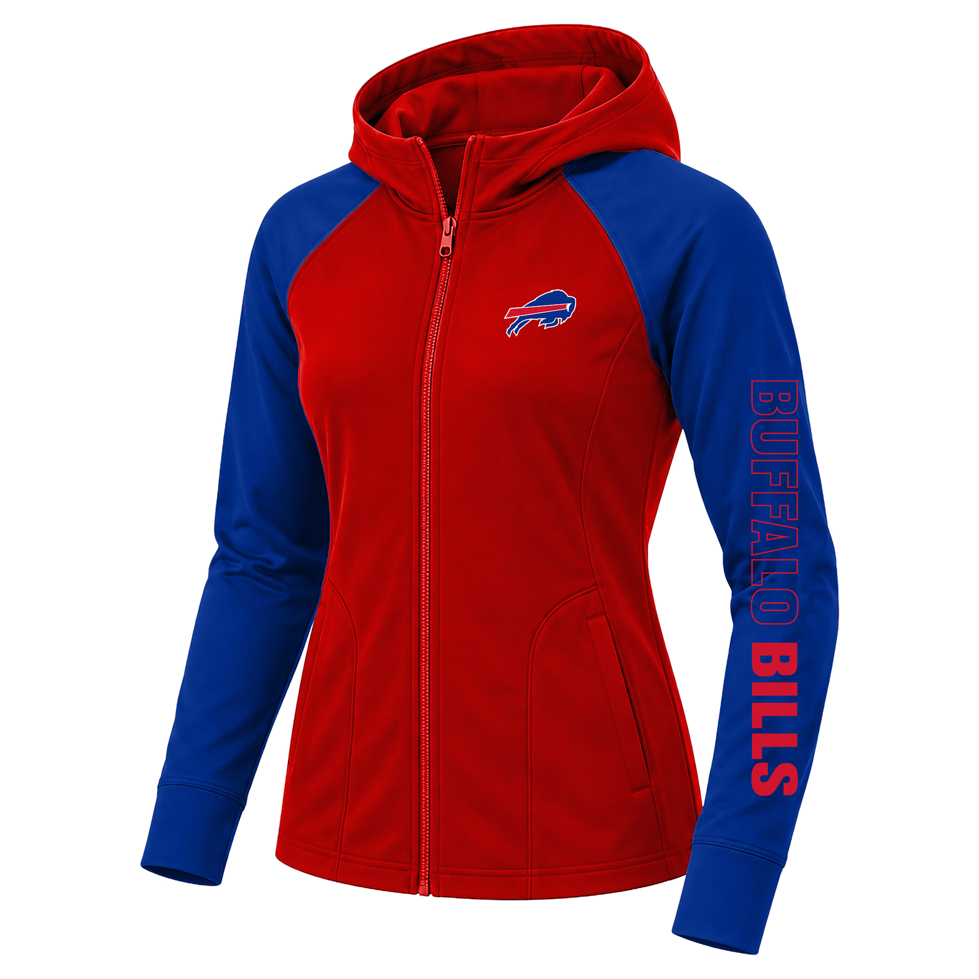 Fanatics Women's Red/Royal Buffalo Bills Plus Size Cornerback Blitz Full-Zip Hoodie - Red, Royal