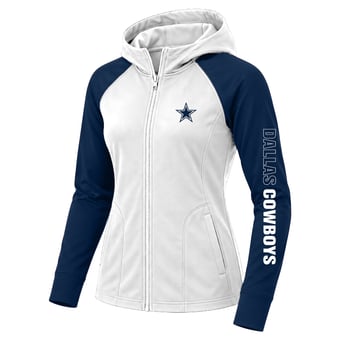 Women's Fanatics White Dallas Cowboys Plus Size Cornerback Blitz Full-Zip Hoodie