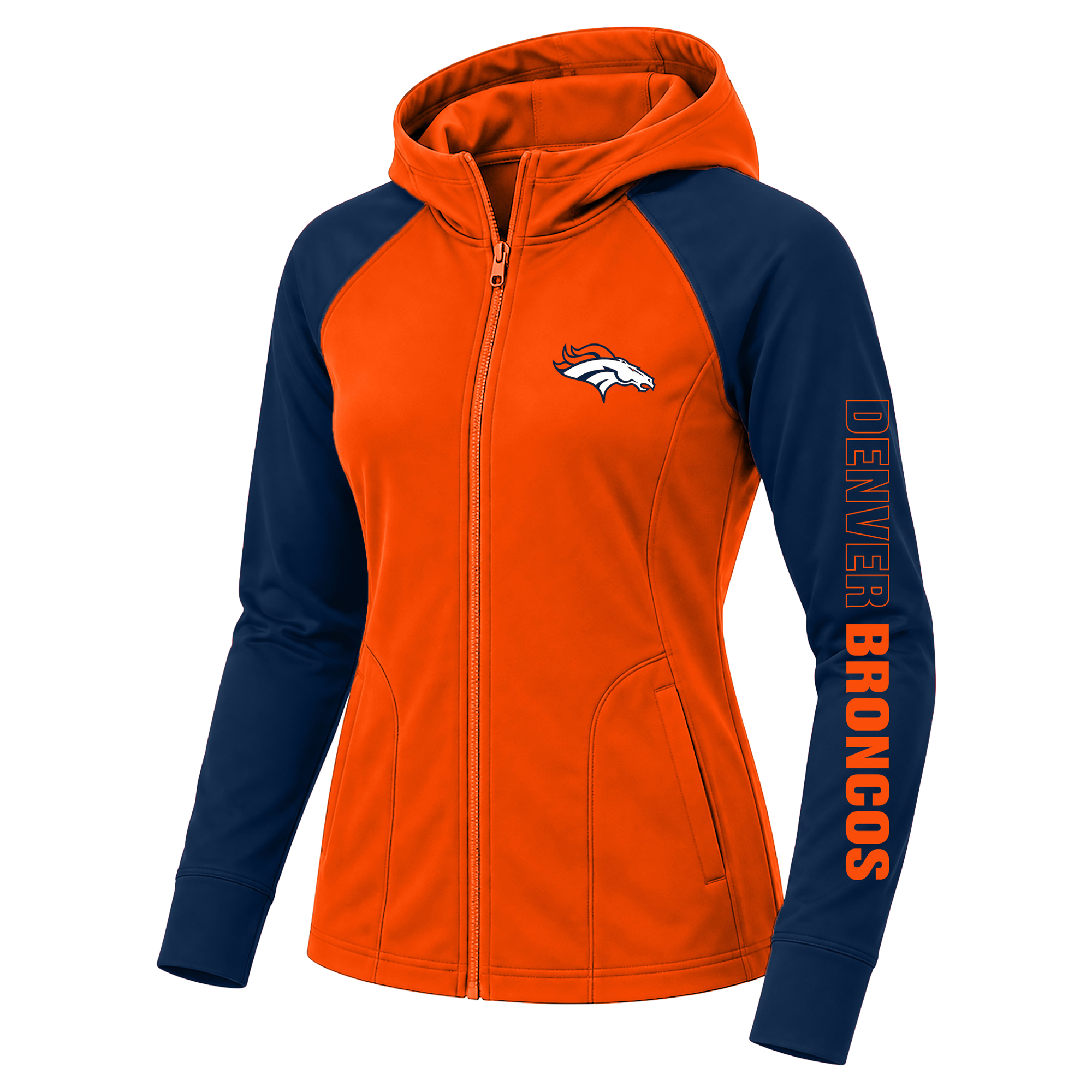 Women's Fanatics Orange Denver Broncos Plus Size Cornerback Blitz Full-Zip Hoodie