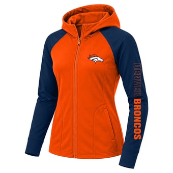 Women's Fanatics Orange Denver Broncos Plus Size Cornerback Blitz Full-Zip Hoodie