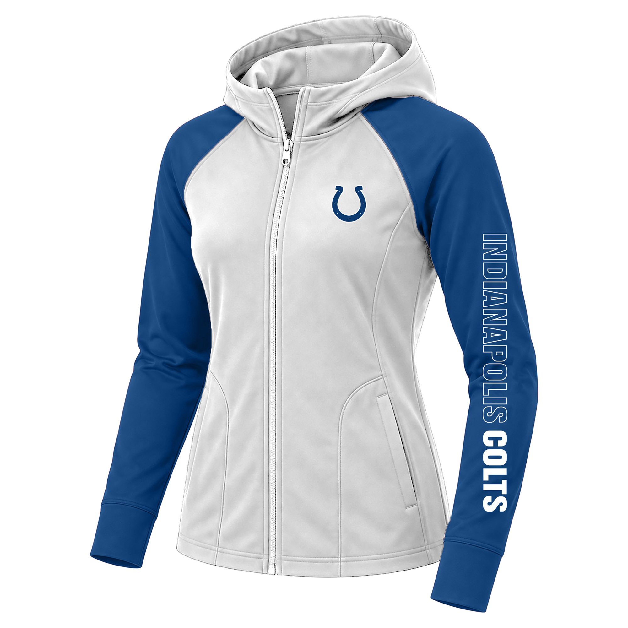 Women's Fanatics White Indianapolis Colts Plus Size Cornerback Blitz Full-Zip Hoodie