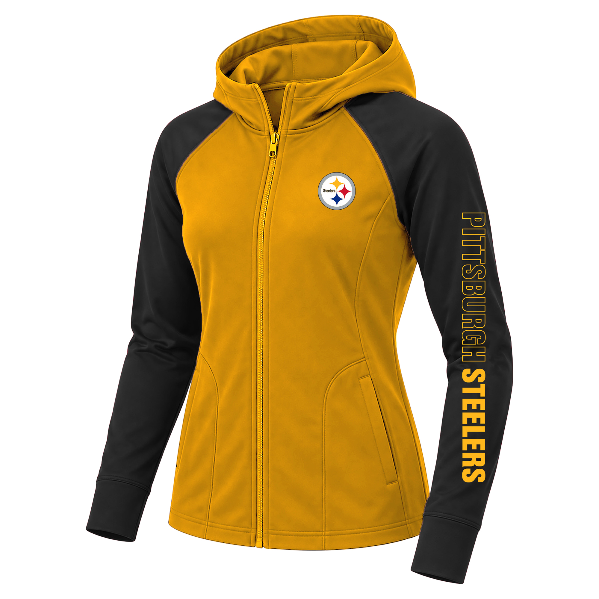Fanatics Women's Gold/Black Pittsburgh Steelers Plus Size Cornerback Blitz Full-Zip Hoodie - Gold, Black