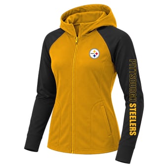 Women's Fanatics Gold Pittsburgh Steelers Plus Size Cornerback Blitz Full-Zip Hoodie