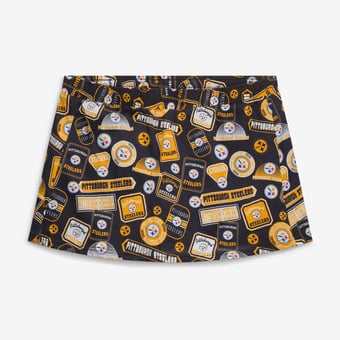 Women's Concepts Sport Black Pittsburgh Steelers Plus Size Grady Allover Print Sleep Skort