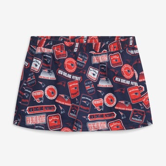 Women's Concepts Sport Navy New England Patriots Plus Size Grady Allover Print Sleep Skort