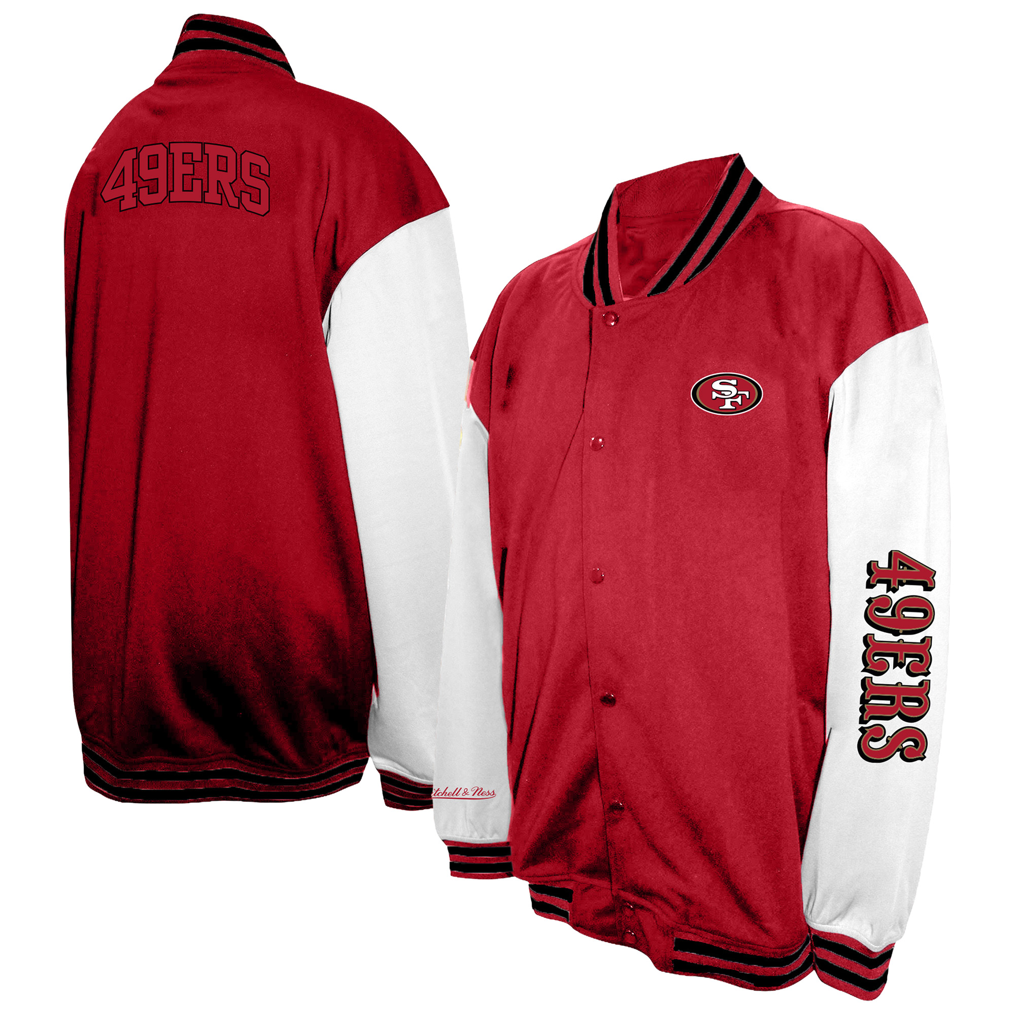 Profile Men's Scarlet San Francisco 49ers Big & Tall Full-Snap Varsity Jacket - Scarlet, White